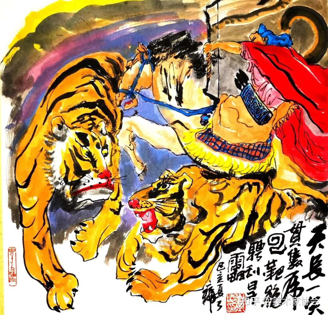 《天长一矢贯双虎《汉阳院》136x34cm《八大锤》136x34cm《盗御马》