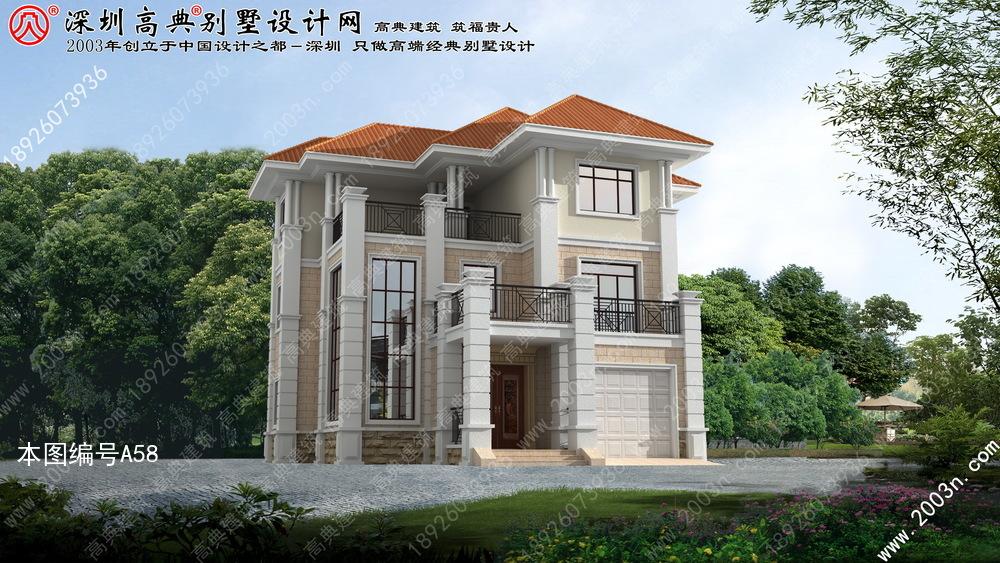 新型农村别墅图三层房屋设计图带门面