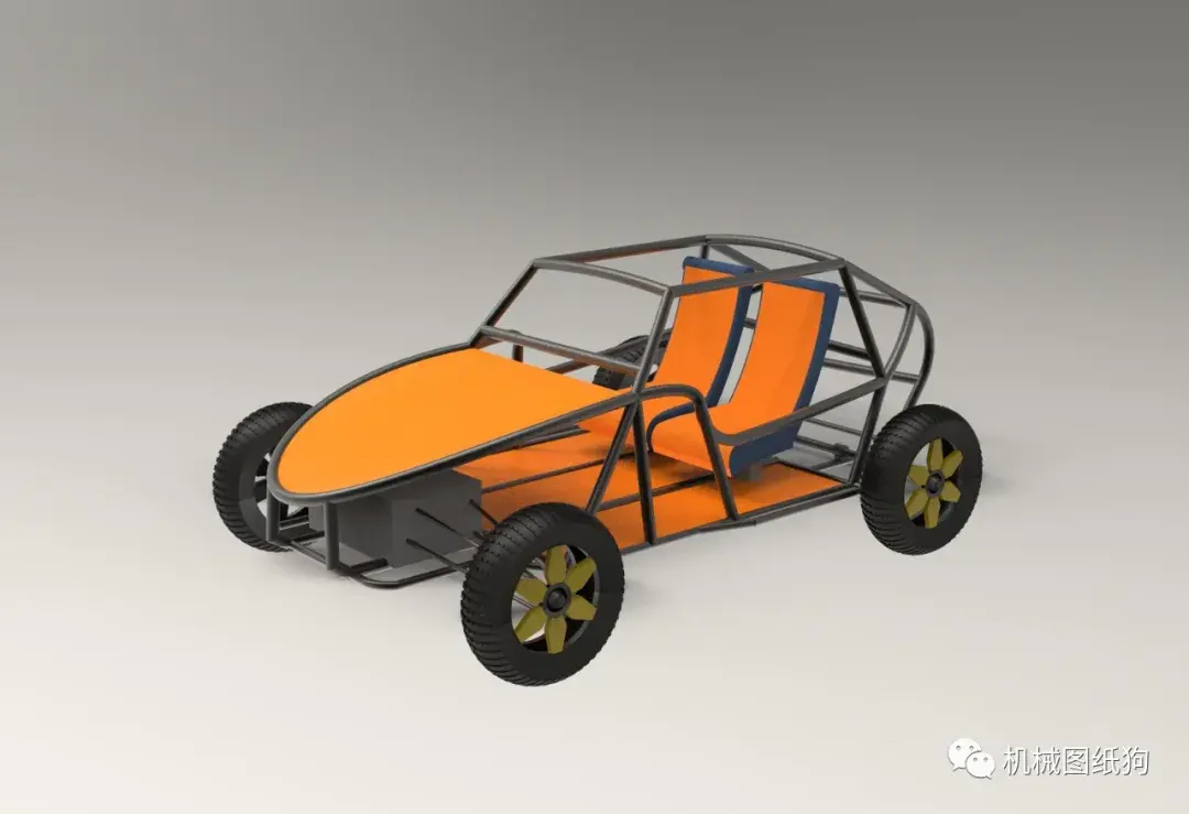 卡丁赛车sambuggy钢管车架模型3d图纸solidworks设计