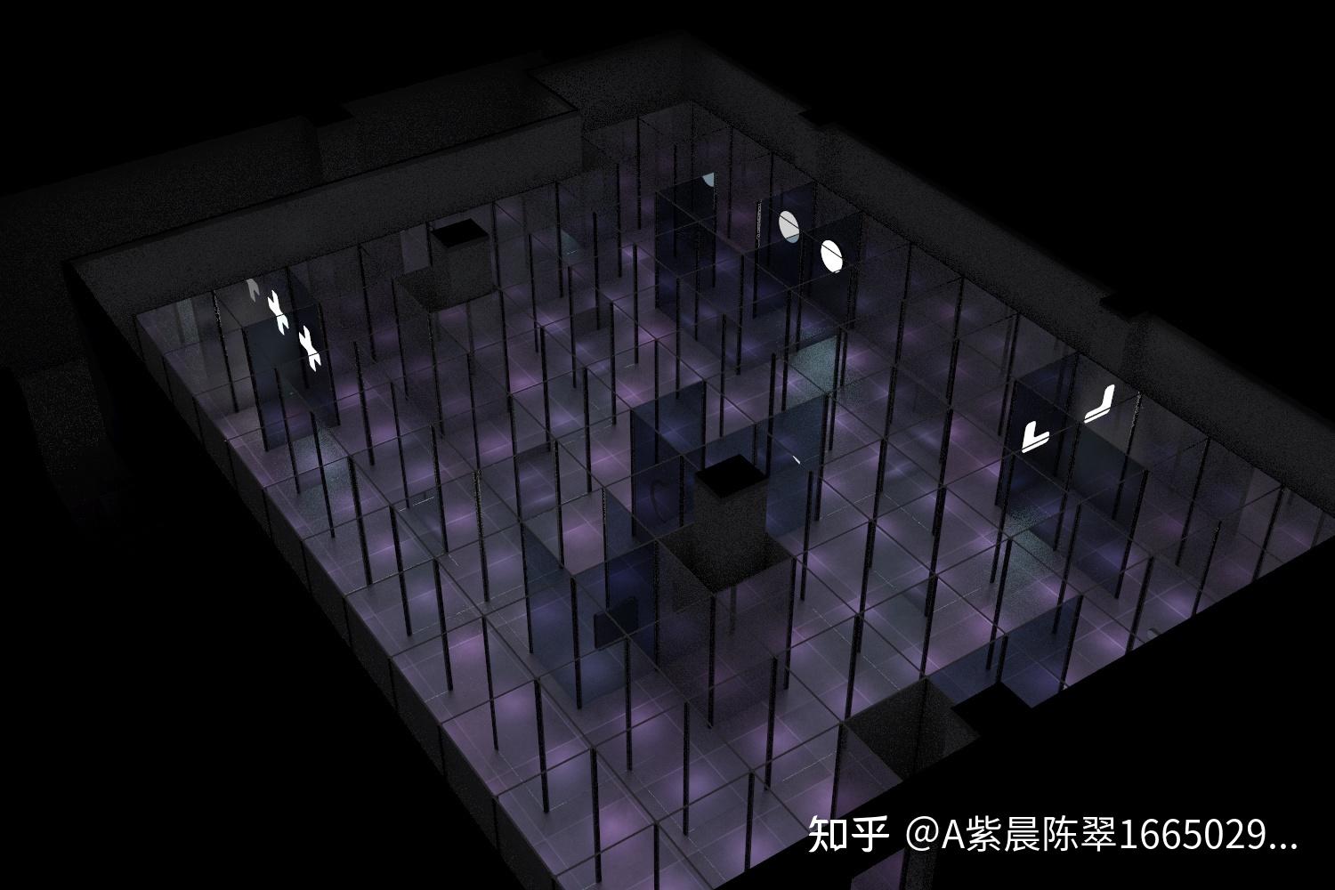模仿上海玻璃博物馆的玻璃迷宫做一个效果图