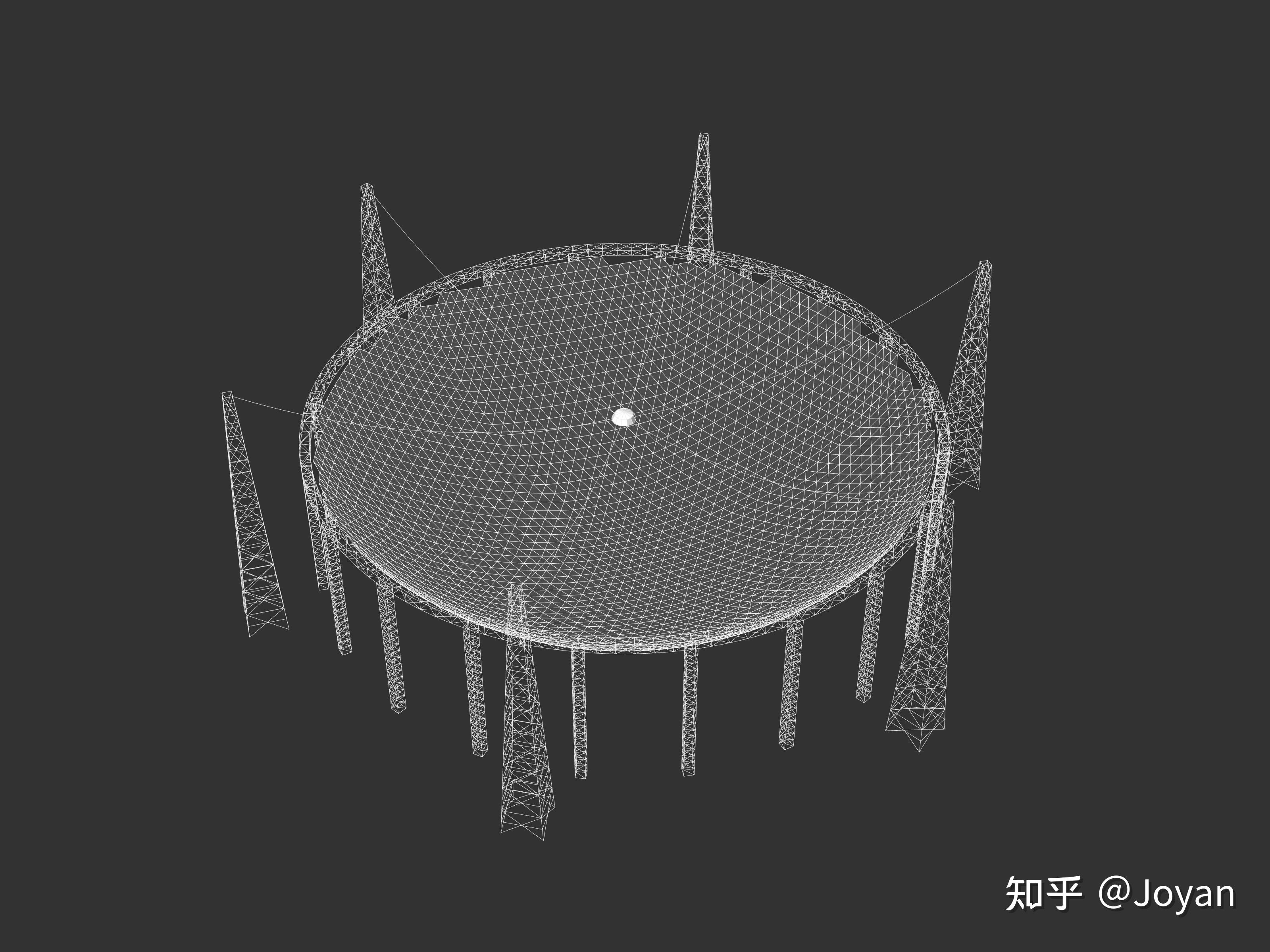 gh全参数化建模天眼500米口径球面射电望远镜fast