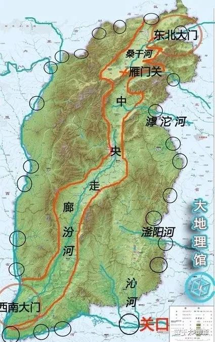 底图:《山西省地图集》之山西地形图