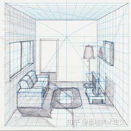 灵感室内设计一点透视sketch