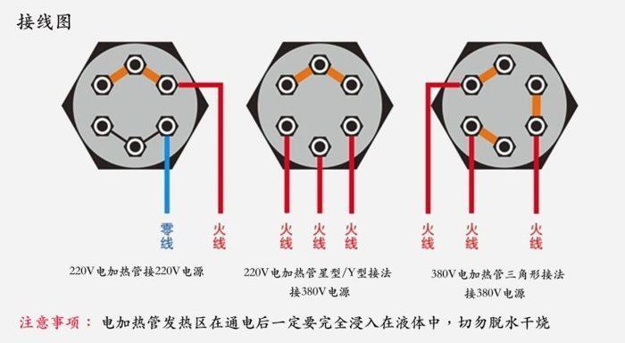 电热管接线图 380v,三根电热管380v接法图 380v电加热管接法对不对