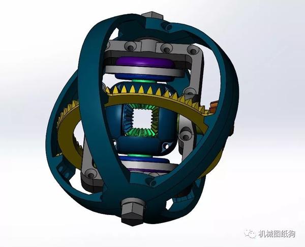 【精巧机构】gearbox齿轮陀螺结构3d图纸 solidworks设计