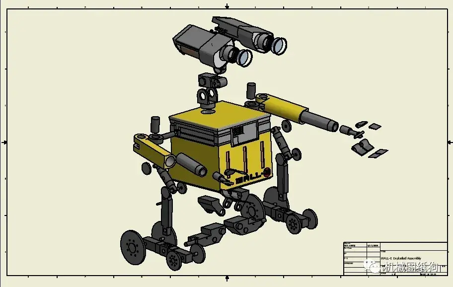 机器人机器人瓦力walle模型3d图纸inventor设计