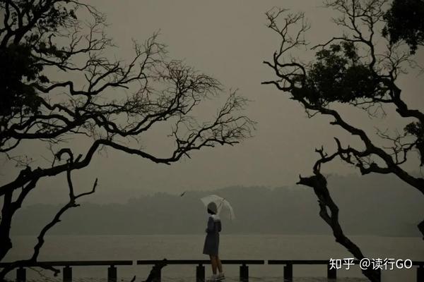 晴天玩色彩 阴天玩意境 阴天时候 这里俨然是一幅水墨画 独行独坐,独