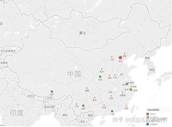 第一批国家历史文化名城次分布图