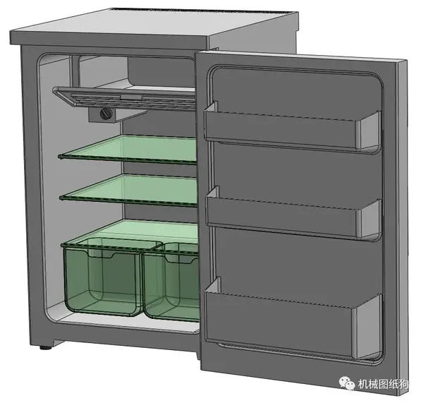 生活艺术frigotable简易小冰箱模型3d图纸solidworks设计