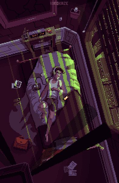 像素插画:kirokaze的赛博朋克世界