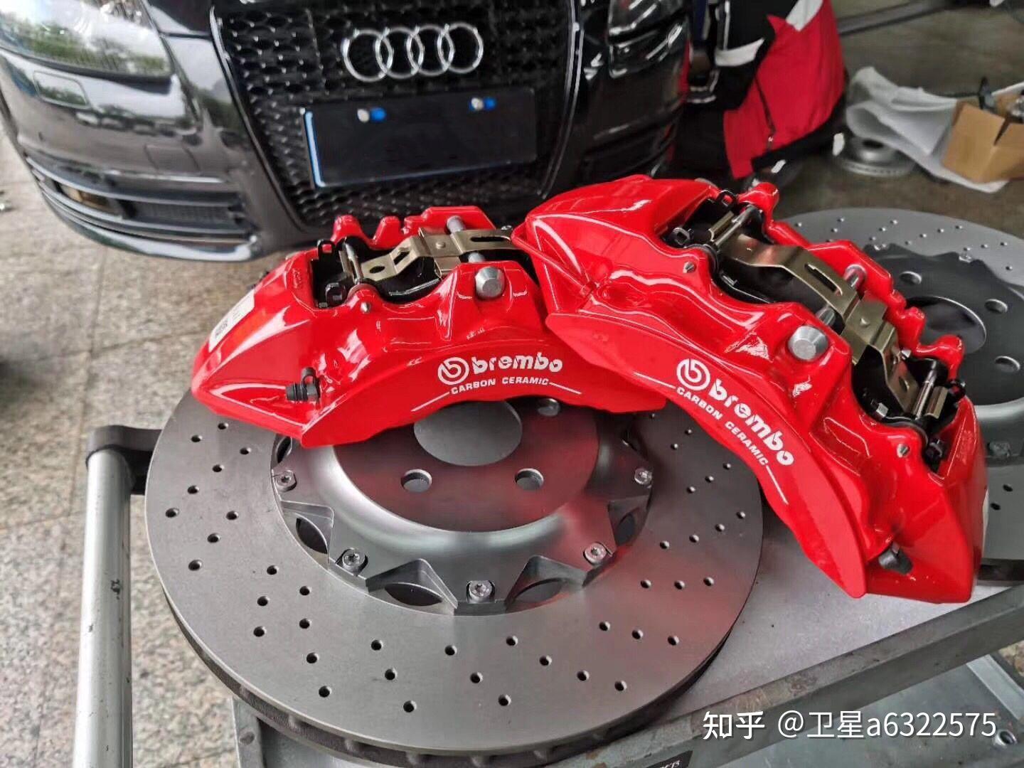 奥迪a6l刹车升级brembo大六卡钳饱满帅气制动