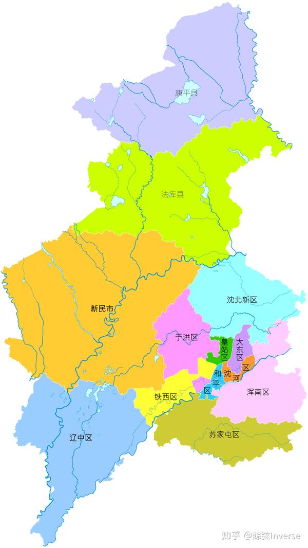 沈阳市县级行政区划图