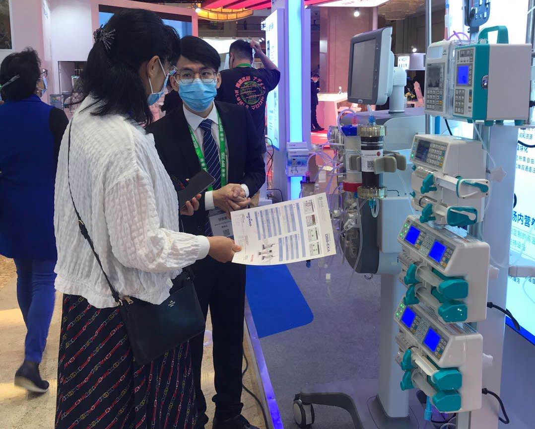 在2020年的中国国际医疗器械博览会中,美瑞华输注泵,肠内营养