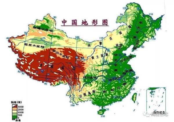                      中国地形图