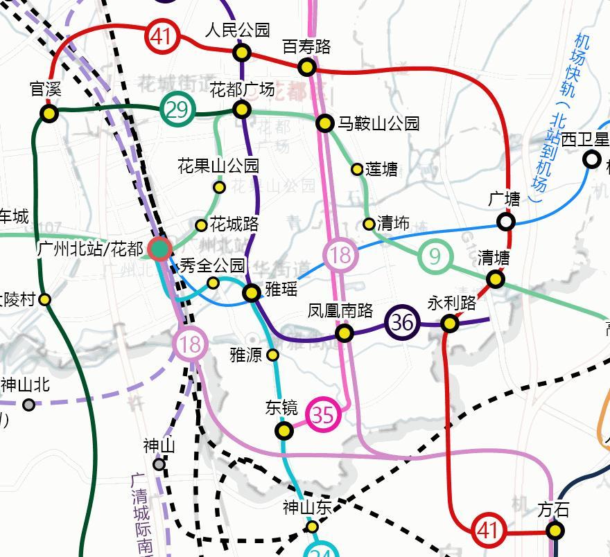 5年内花都新增7地铁含广州1824号线半小时往返中心区
