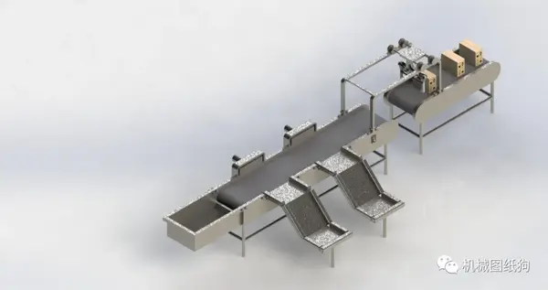 工程机械conveyorbelt传送带输送机3d图纸solidworks设计