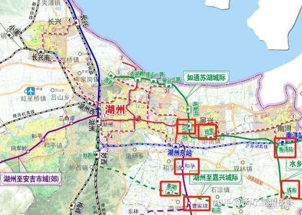 【近期】图影-南浔市域线(如通苏湖城际) 【远期】湖1:湖州站至南浔