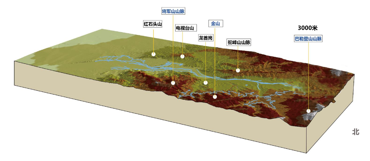 一水穿城,两山相映