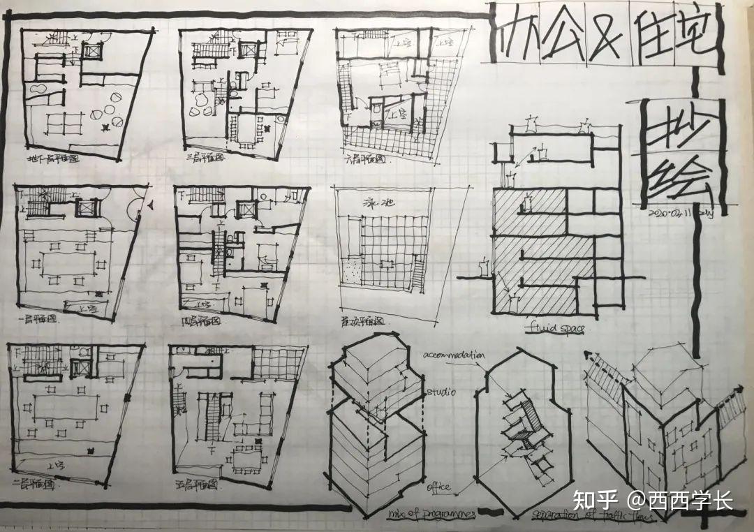 快题经验丨关于建筑快题案例抄绘方法的超全总结