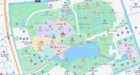 上海迪士尼园区全景图(百度地图)