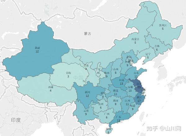 国家级5a旅游景区省份分布图(乐在7中)