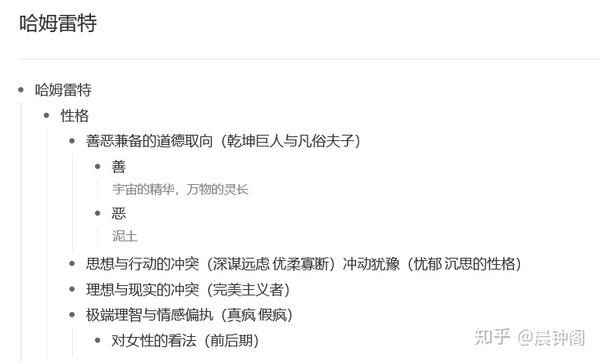 哈姆雷特性格分析导图