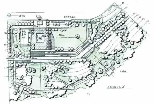 风景园林快题平面图马克笔上色