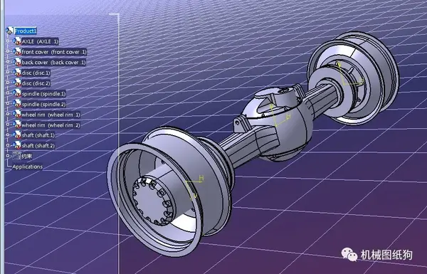 【工程机械】rear-axle汽车后桥简易模型3d图纸 catia