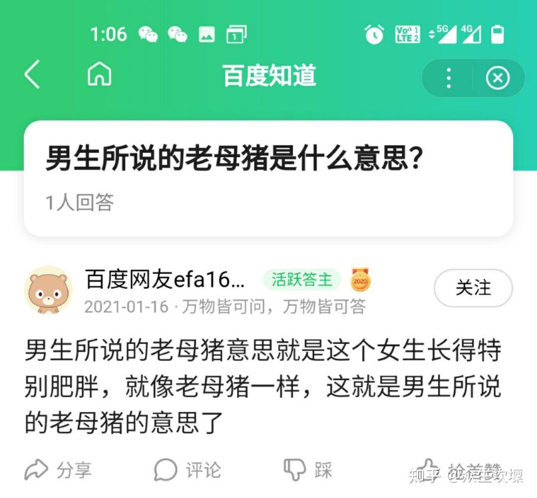 男孩子叫我老母猪是什么意思