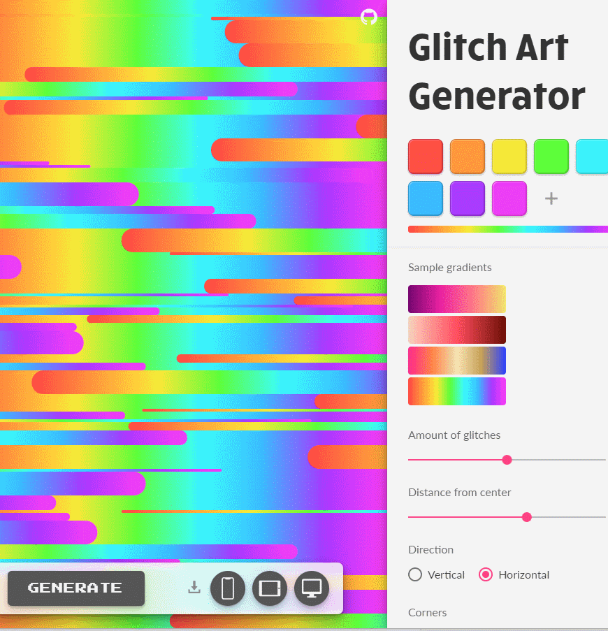 设计神器glitch art generator!故障风纹理背景一键生成