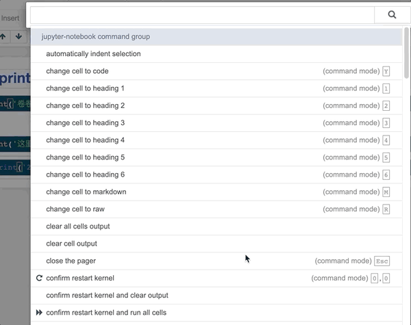 edit mode(编辑模式)下,可直接在cell中写代码; command mode(命令