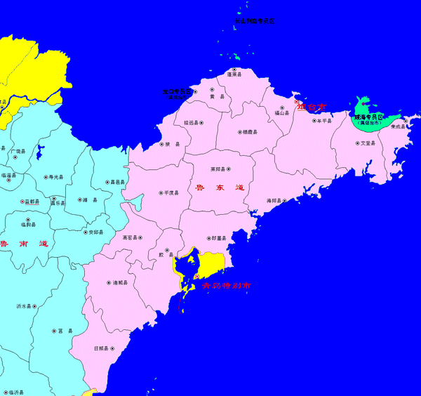 胶东半岛历史地图八民国