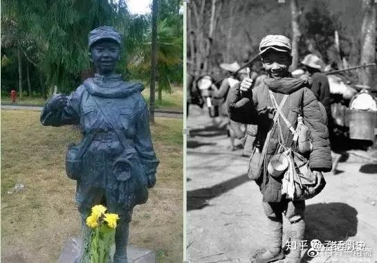 在腾冲国殇墓园,立着一个娃娃兵雕像,它依据的是当年美军照相兵拍摄的