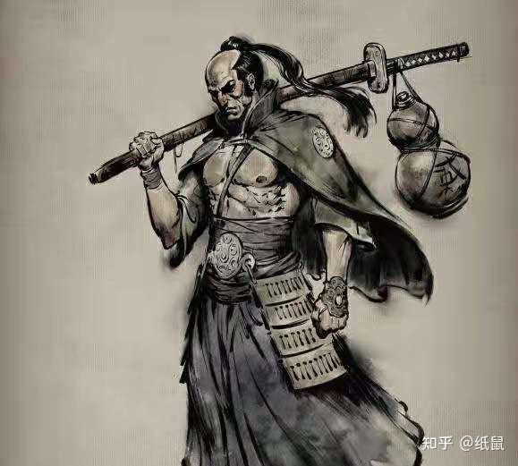 他们是留着"武士头",穿着脏和服,拿着武士刀的日本浪人.