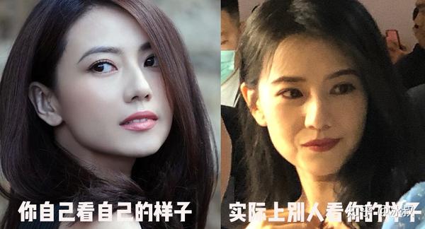 仔细一看侧脸状态下的高圆圆,高挺的鼻梁,完美的下颚线; 使侧面的