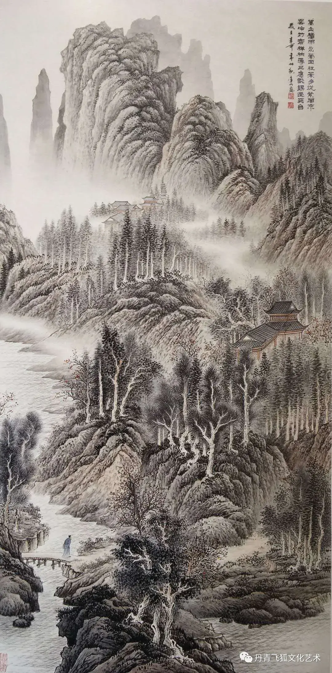 画家周金山的中国传统工笔山水画欣赏