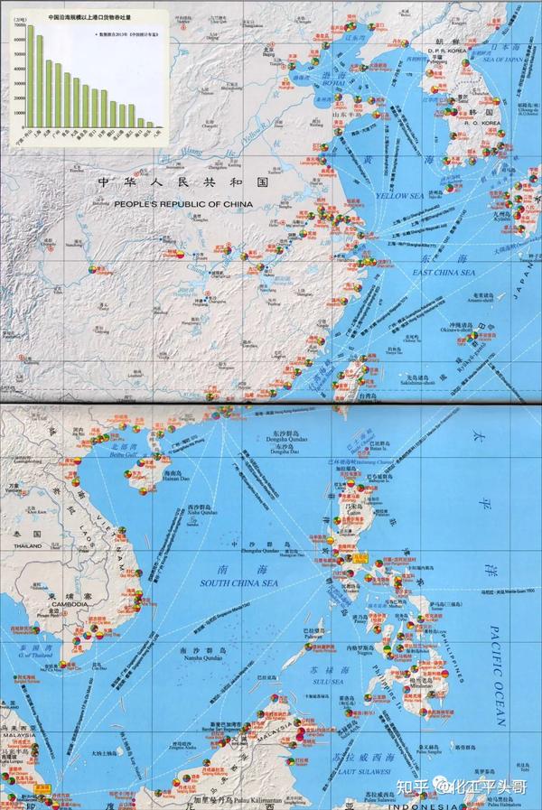 亚洲主要港口分布图(图片来源:地图窝)