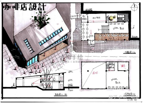 今日分享二:咖啡厅设计--大禹手绘2020寒假班案例解析