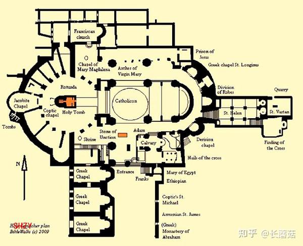 圣墓教堂平面图(网图,来源见上文注释,侵删)