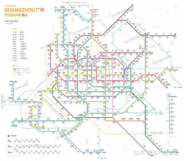 广佛(广州,佛山)城际轨道交通线网图(远景2035 /规划2023 /已开通运营