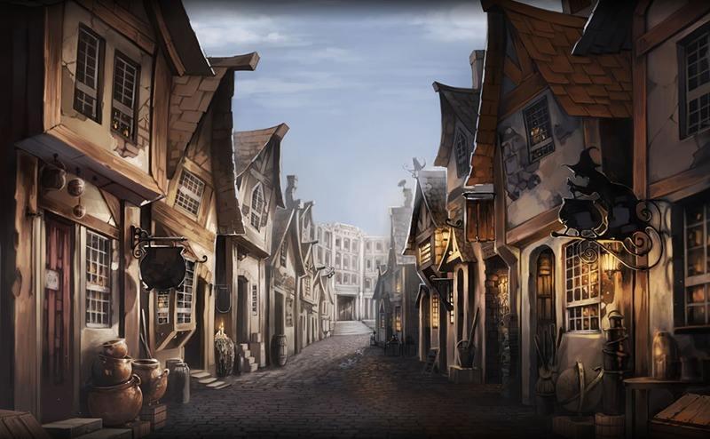 对角巷 (diagon alley)是一条由鹅卵石铺砌的小巷,它位于英格兰的