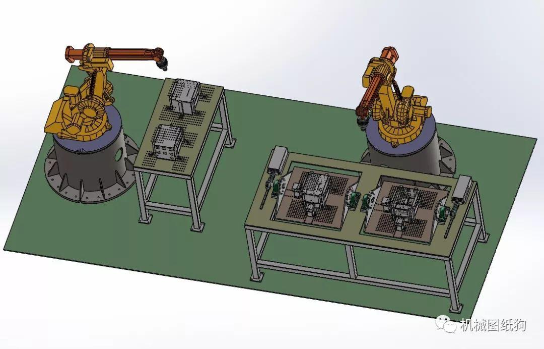 【非标数模】机器人自动化焊接设备3d模型图纸 solidworks设计