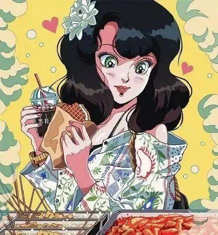 梦回80年代!配色超赞的复古女孩插画,反成吸睛亮点,超