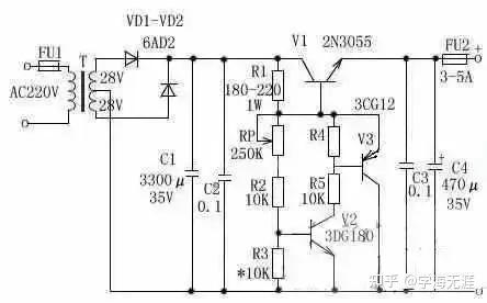 2,10a3～15v稳压可调电源电路图