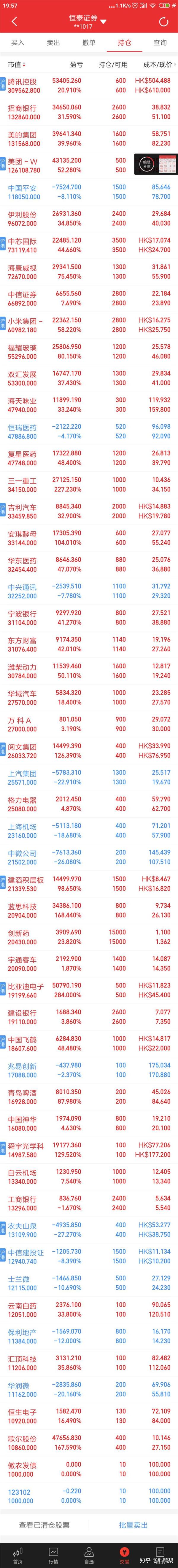 5,本月操作明细(港股通的交易与分红会重复一次)