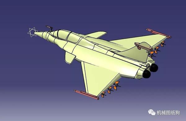 飞行模型简易rafale阵风战斗机模型图纸catia设计