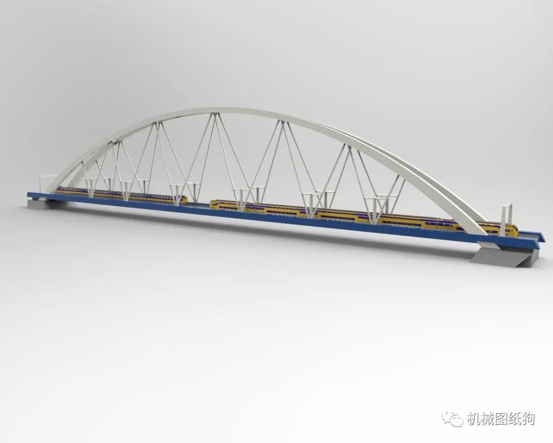 工程机械铁路桥梁简易模型3d图纸stp格式