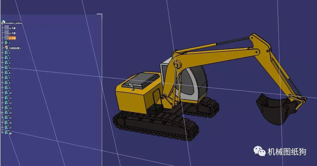 【工程机械】araclar简易挖掘机模型3d图纸 stp格式