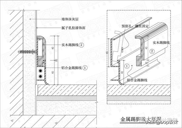 金属踢脚线大样图