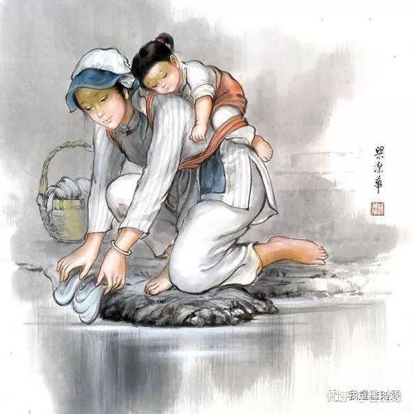 母亲节,梁洁华国画《母爱》系列